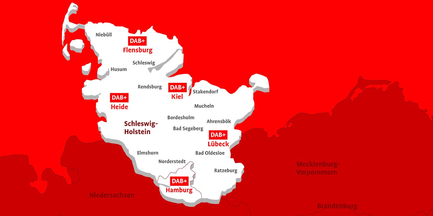 Sendegebietskarte Hamburg & Schleswig-Holstein